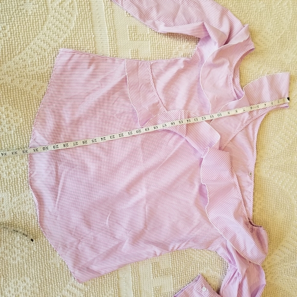 Pink and White Off shoulder/cold Shoulder Blouse - Picture 8 of 16